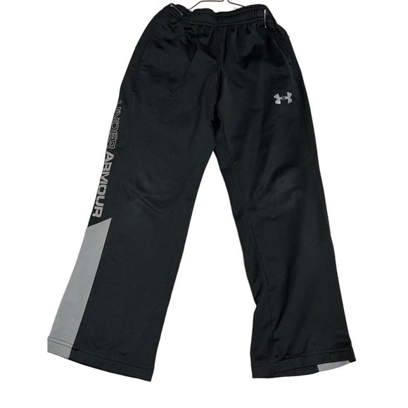 Under Armour black gray pants YXS Youth Extra Small EUC sweatpants - Picture 1 of 3